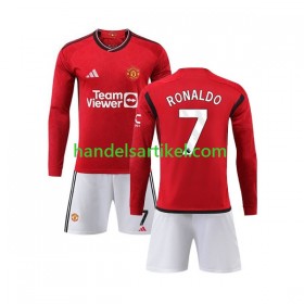 Manchester United Ronaldo 7 Kinder Heim Trikotsatz 2023/24 Langarm